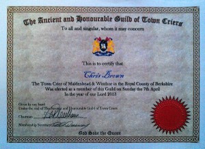 town criers guild certification